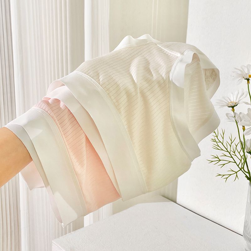 Quần Lót Cotton Nguyên Chất Kháng Khuẩn Thoáng Khí Không Đường May Lưng Vừa Phong Cách Nhật Bản