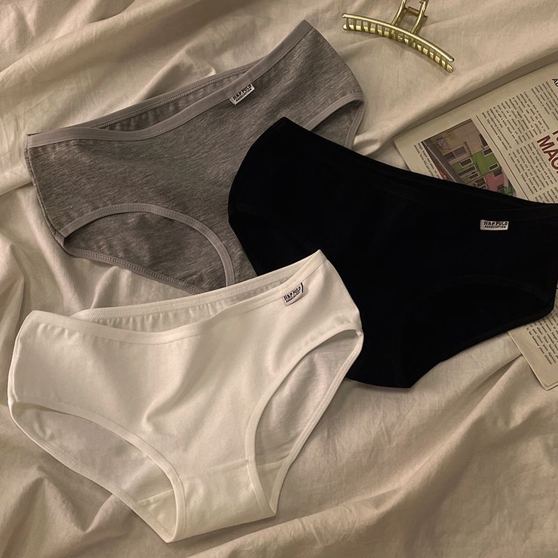 Quần Lót Tam Giác Bằng Cotton Nguyên Chất Cỡ Lớn Phong Cách Hàn Quốc Cho Nữ