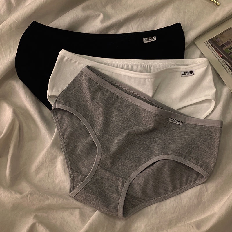Quần Lót Tam Giác Bằng Cotton Nguyên Chất Cỡ Lớn Phong Cách Hàn Quốc Cho Nữ