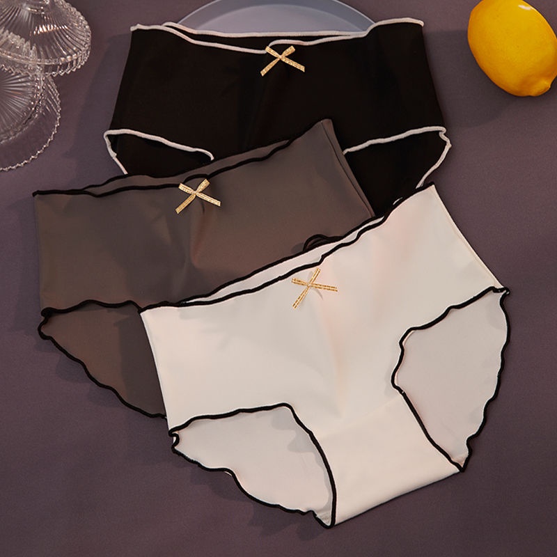 Quần Lót Cotton Lụa Không Đường May Kháng Khuẩn Phong Cách Nhật Bản