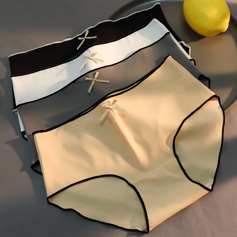 Quần Lót Cotton Lụa Không Đường May Kháng Khuẩn Phong Cách Nhật Bản