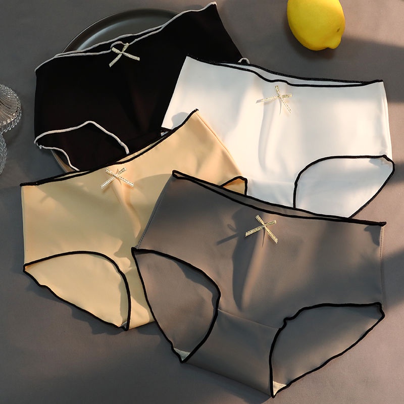 Quần Lót Cotton Lụa Không Đường May Kháng Khuẩn Phong Cách Nhật Bản