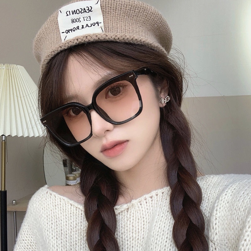 Kính Mát Gọng Vuông Lớn Màu Nâu Mỏng Mặt To Suyan net r Phong Cách Hàn Quốc Cho Nữ