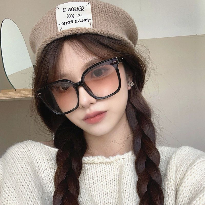 Kính Mát Gọng Vuông Lớn Màu Nâu Mỏng Mặt To Suyan net r Phong Cách Hàn Quốc Cho Nữ