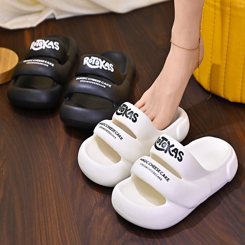 Dép Quai Ngang Đế Dày Chống Trượt In Chữ Thời Trang Mùa Hè Cho Cặp Đôi