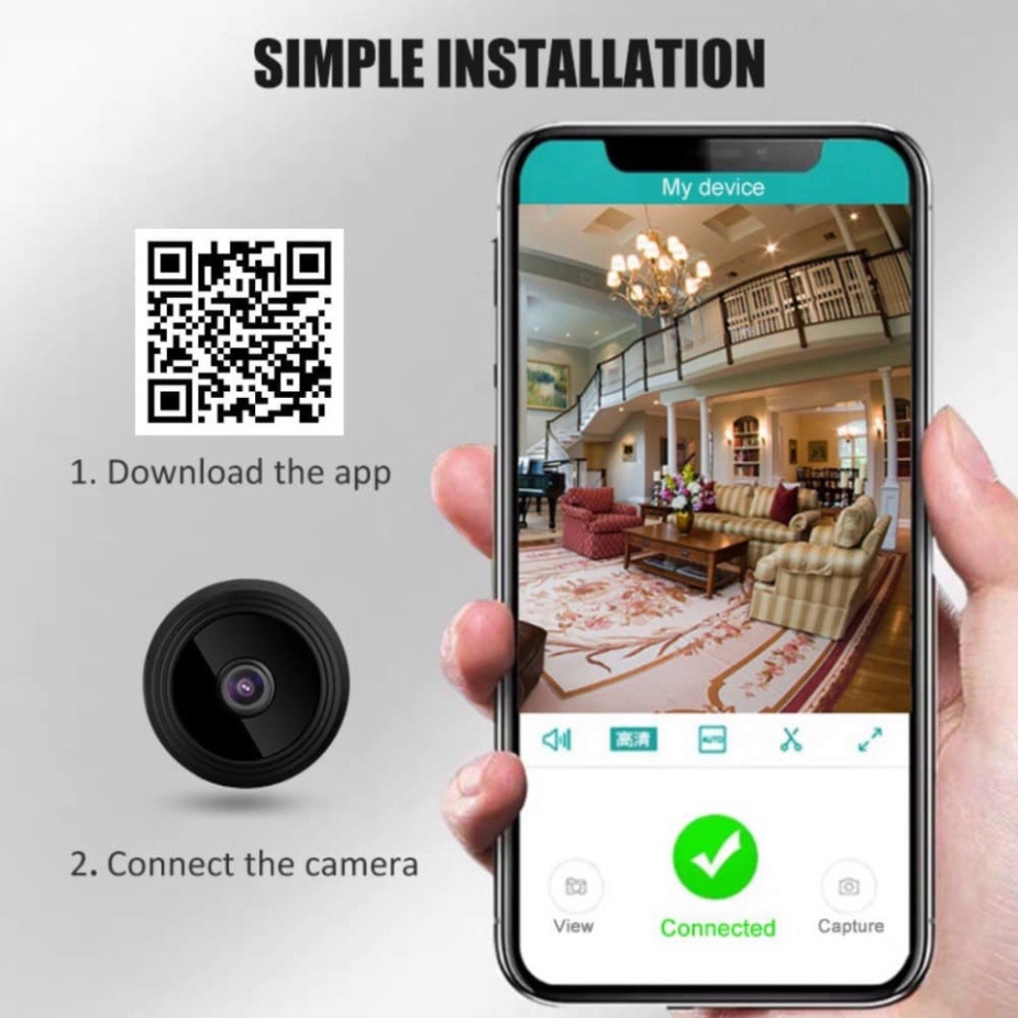 Camera Wifi Không Dây A9, Kết Nối Wifi  Độ Phân Giải 1080P HD, Hồng Ngoại Hỗ Trợ Tầm Nhìn Ban Đêm | BigBuy360 - bigbuy360.vn