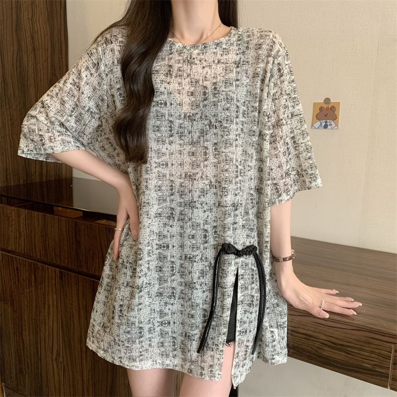 Áo Thun Lụa Ngắn Tay Nhuộm Màu Dáng Rộng Phong Cách Trung Hoa Thời Trang Mùa Hè Hàng Mới Dành Cho Bạn Nữ