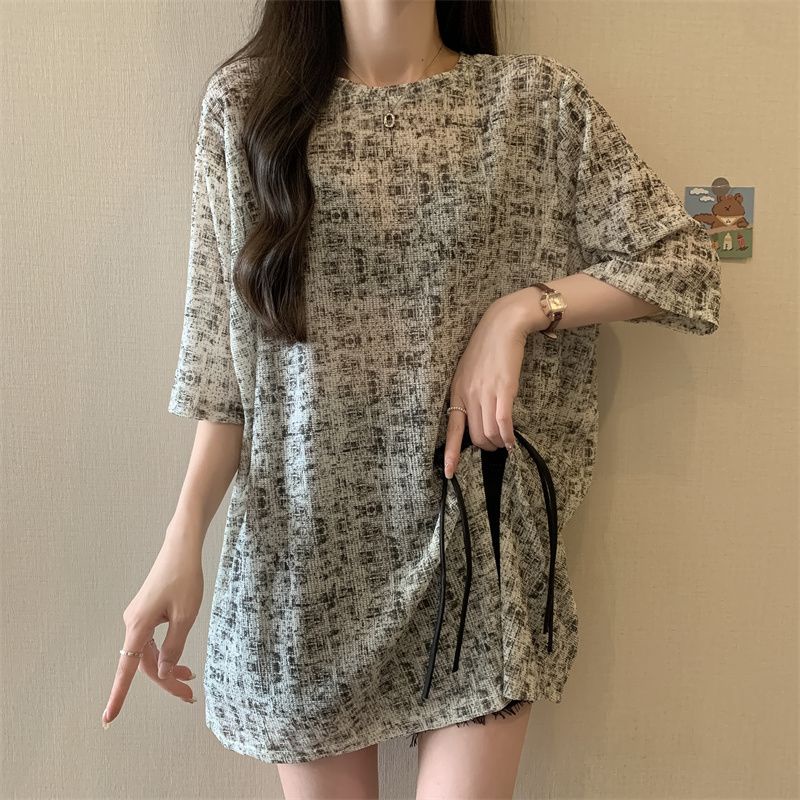 Áo Thun Lụa Ngắn Tay Nhuộm Màu Dáng Rộng Phong Cách Trung Hoa Thời Trang Mùa Hè Hàng Mới Dành Cho Bạn Nữ