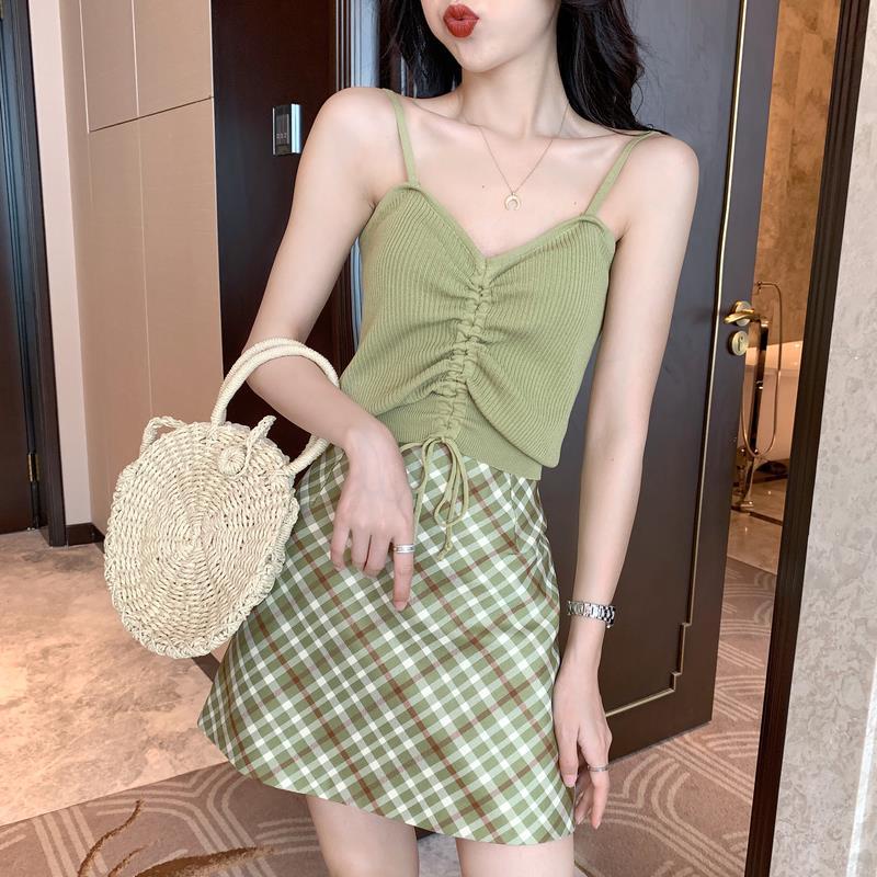 Áo Croptop Hai Dây Cổ Chữ V Gợi Cảm Nhiều Màu Sắc Phong Cách Hàn Quốc Thời Trang Mùa Hè Dành Cho Bạn Nữ Jiashucheng