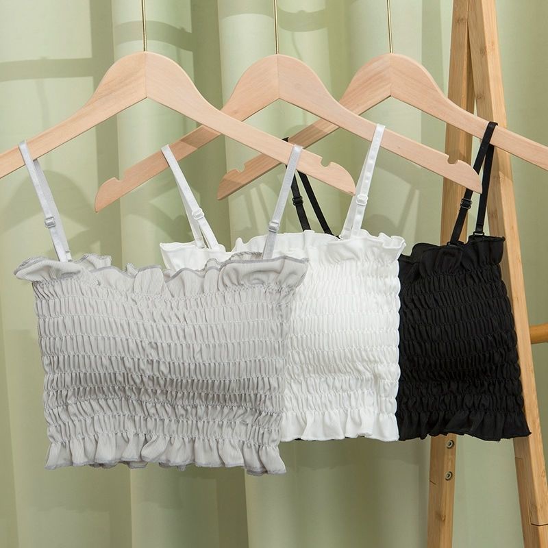 Jiashucheng Áo Lót Lụa Mát Không Gọng Chống Chói Phong Cách Hàn Quốc Thời Trang Mùa Hè Dễ Phối Đồ