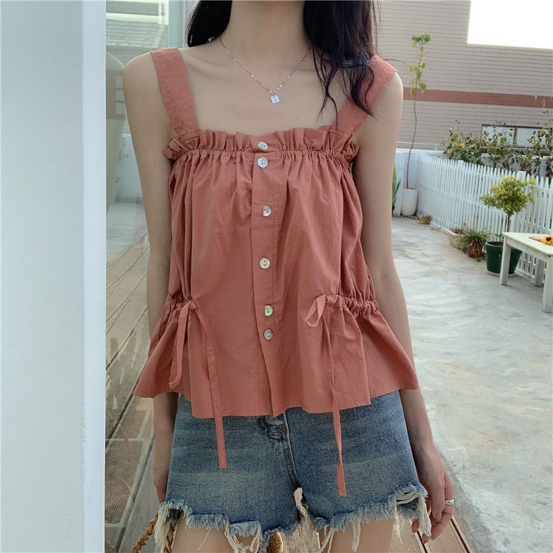 Áo Thun Ngắn Không Tay Dáng Suông Dễ Thương Thời Trang Mùa Hè Cho Nữ