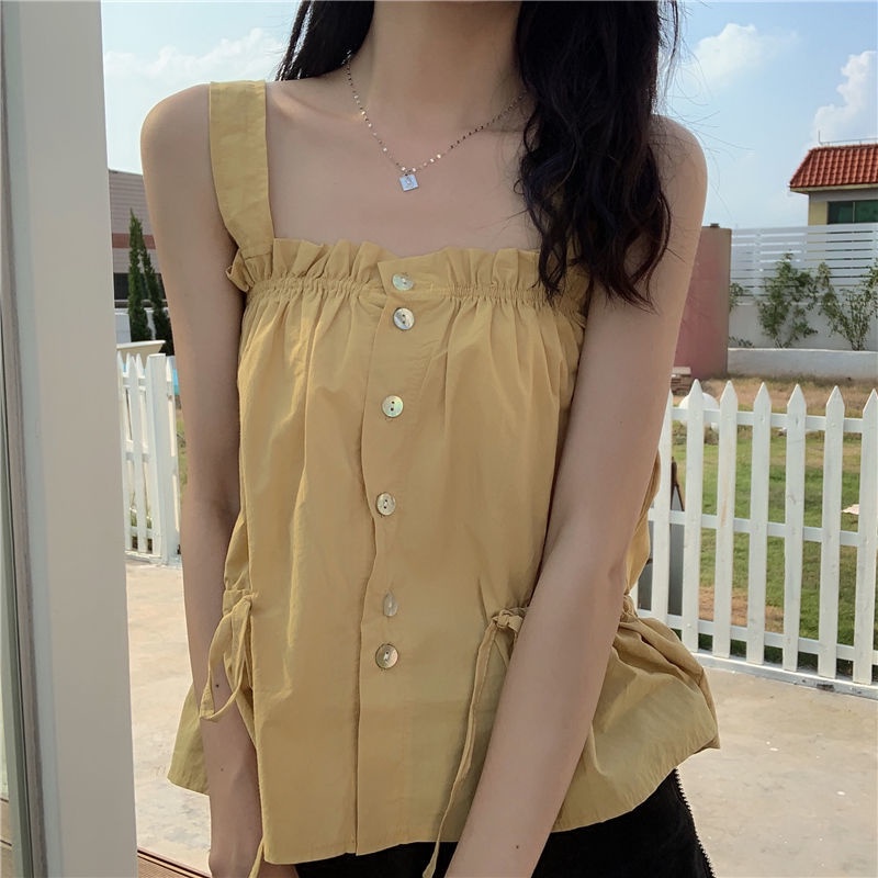 Áo Thun Ngắn Không Tay Dáng Suông Dễ Thương Thời Trang Mùa Hè Cho Nữ