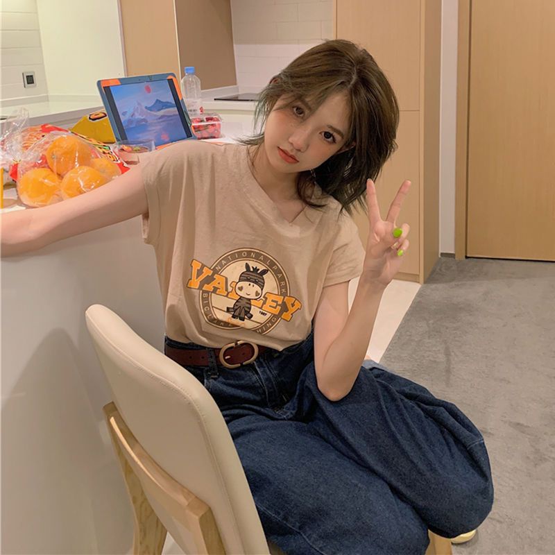 Áo Thun Sát Nách Dáng Rộng In Hoạt Hình Kiểu Retro Mỹ Thời Trang Mùa Hè Cho Nữ