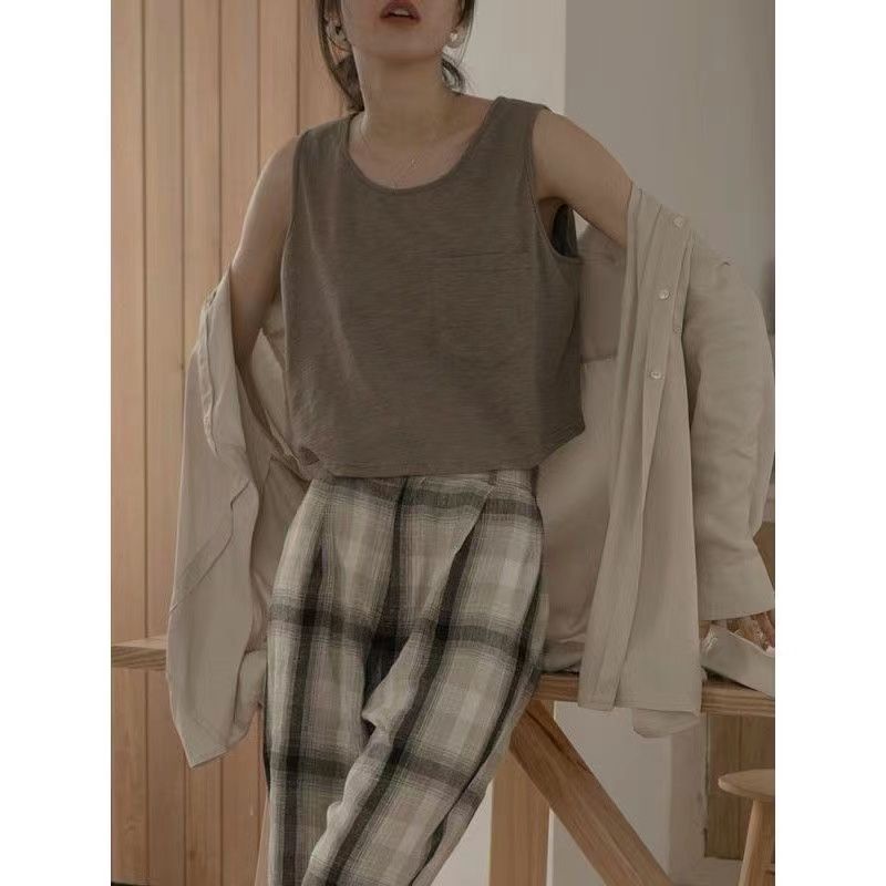 Áo Thun Không Tay Cổ Tròn Dáng Rộng Phong Cách Hàn Quốc Thời Trang Mùa Hè Hàng Mới Dành Cho Bạn Nữ