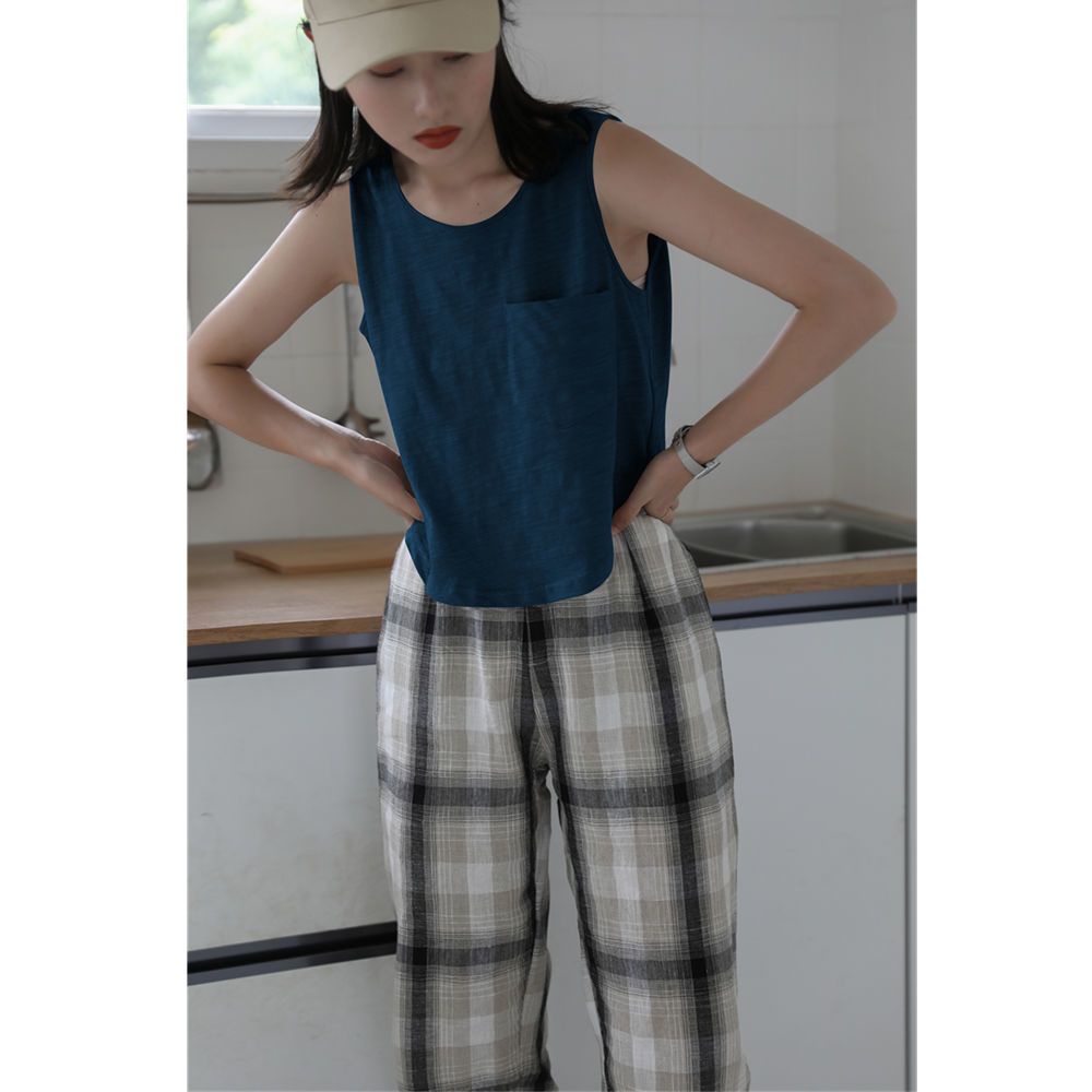 Áo Thun Không Tay Cổ Tròn Dáng Rộng Phong Cách Hàn Quốc Thời Trang Mùa Hè Hàng Mới Dành Cho Bạn Nữ