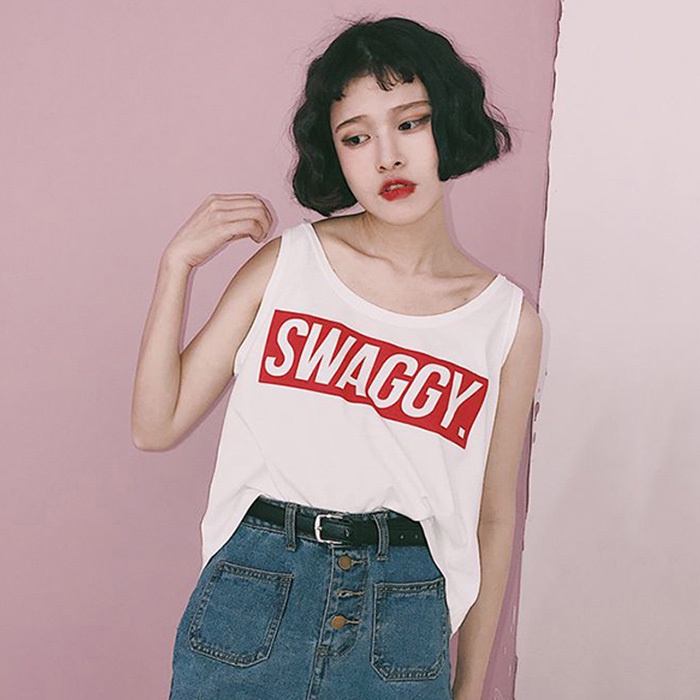 Áo Thun Sát Nách Dáng Rộng Thời Trang Mùa Hè Phong Cách Hàn Quốc Cho Nữ