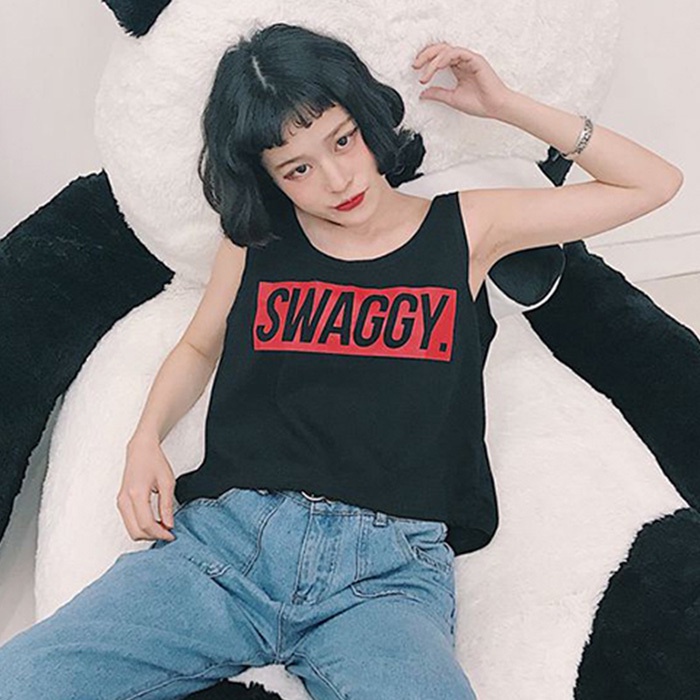 Áo Thun Sát Nách Dáng Rộng Thời Trang Mùa Hè Phong Cách Hàn Quốc Cho Nữ