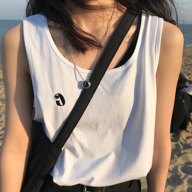 Jiashucheng Áo Thun Sát Nách Dáng Rộng Phong Cách Thể Thao Thời Trang Mùa Hè Xinh Xắn Cho Nữ