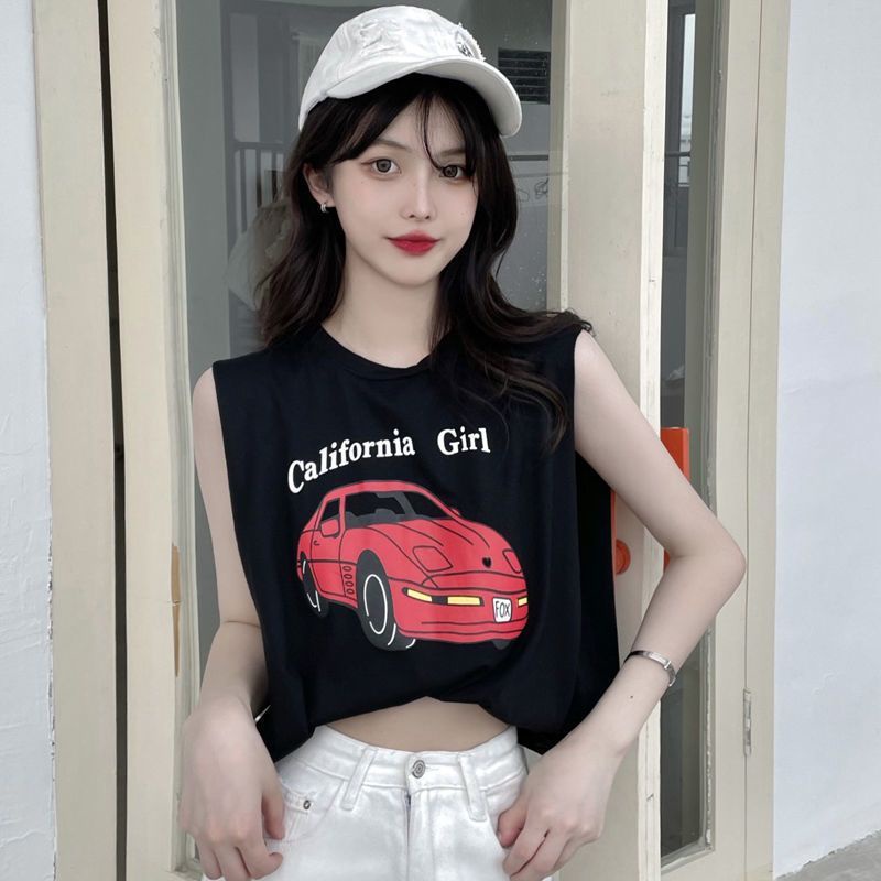 Áo Thun Thể Thao Không Tay Dáng Rộng Thời Trang Mùa Hè Nhật Bản Dành Cho Nữ