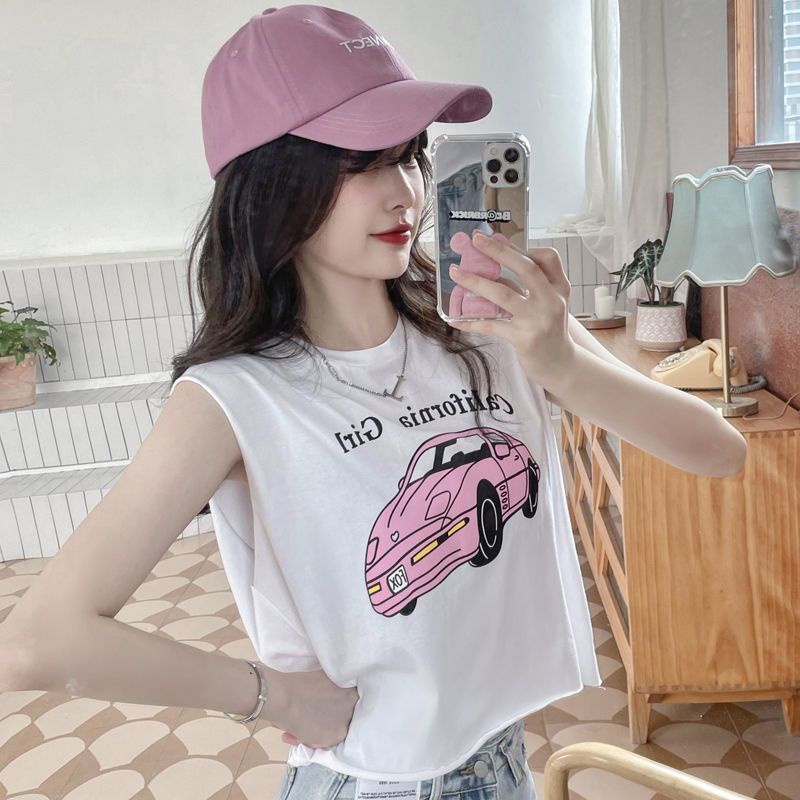 Áo Thun Thể Thao Không Tay Dáng Rộng Thời Trang Mùa Hè Nhật Bản Dành Cho Nữ