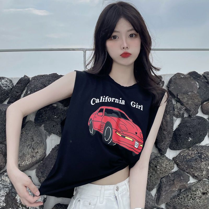 Áo Thun Thể Thao Không Tay Dáng Rộng Thời Trang Mùa Hè Nhật Bản Dành Cho Nữ