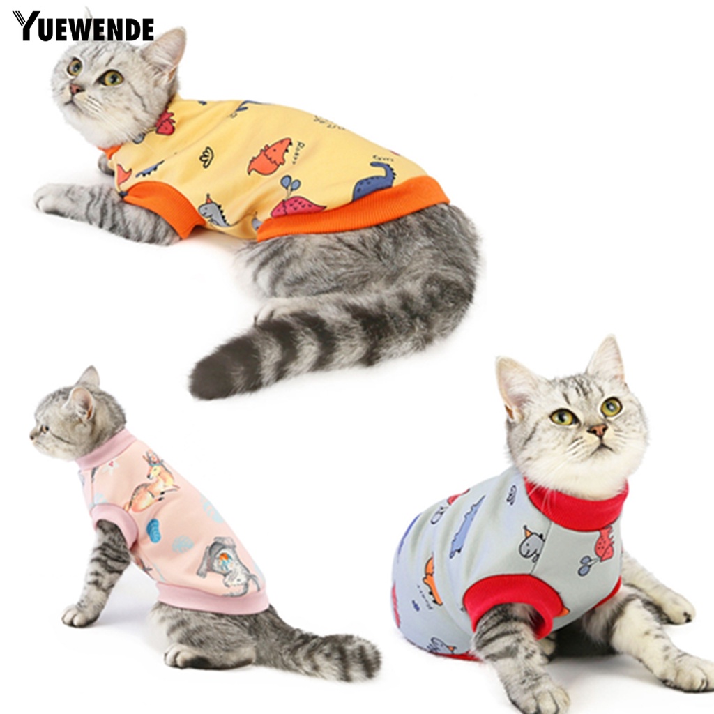 Áo sweater vải lụa sữa co giãn in họa tiết hoạt hình thời trang thu đông cho mèo và cún cưng