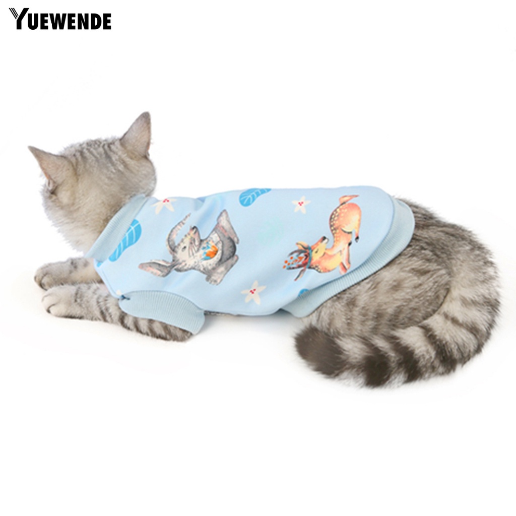 Áo sweater vải lụa sữa co giãn in họa tiết hoạt hình thời trang thu đông cho mèo và cún cưng