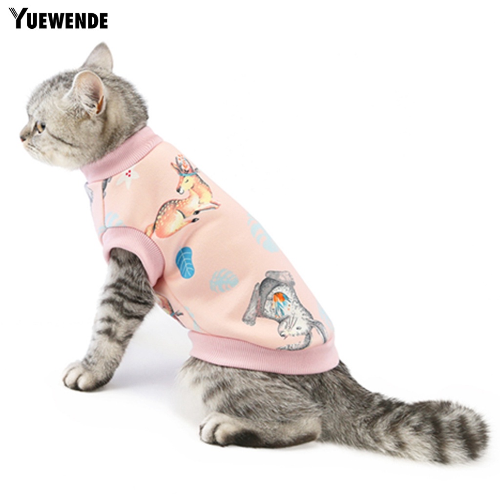 Áo sweater vải lụa sữa co giãn in họa tiết hoạt hình thời trang thu đông cho mèo và cún cưng