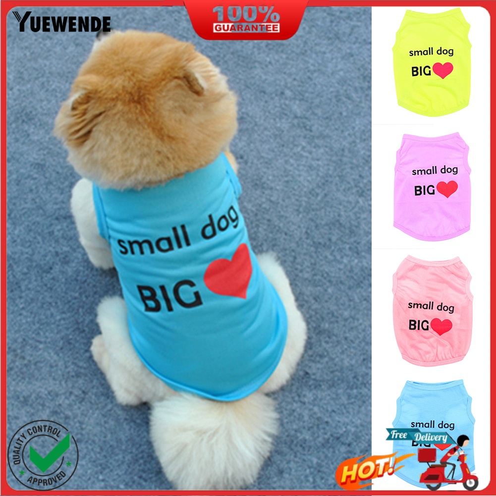Áo thun in hình trái tim và chữ dễ thương cho thú cưng
