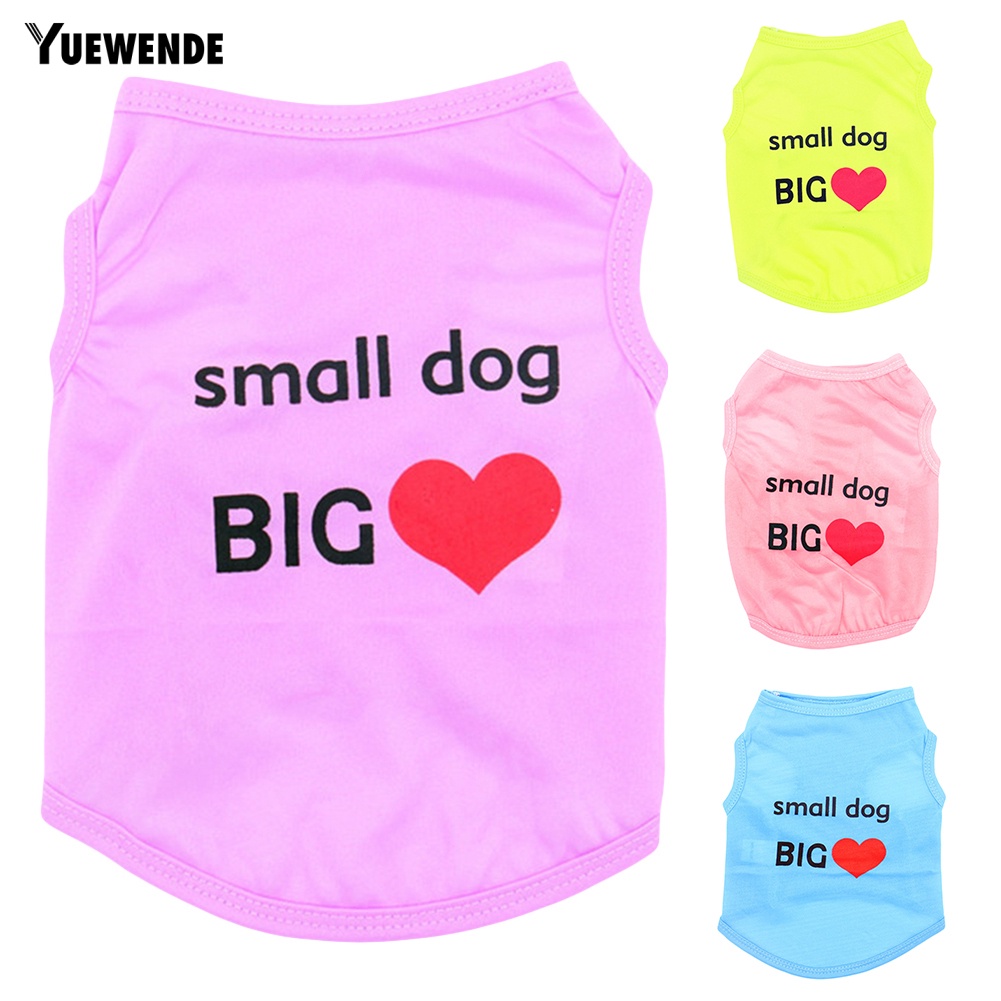 Áo thun in hình trái tim và chữ dễ thương cho thú cưng