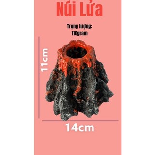Mô Hình Núi Lửa Trang Trí Bể Cá - Tiểu Cảnh - Bán Cạn