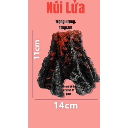 Mô Hình Núi Lửa Trang Trí Bể Cá - Tiểu Cảnh - Bán Cạn