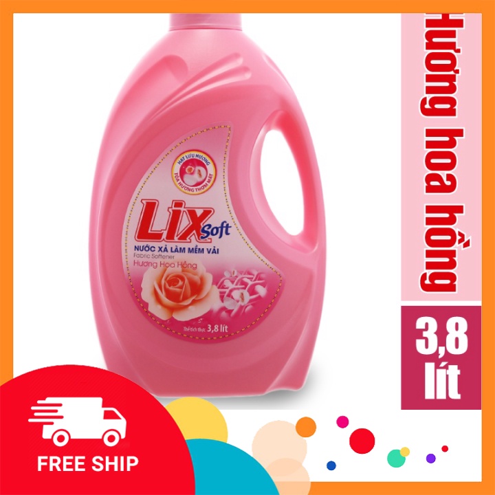 Sale 50% giá tận gốc Nước xả vải LIX soft hương hoa hồng 3.6 lít LSH36 chính hiệu