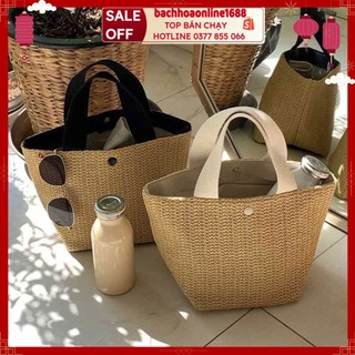 Túi Cói Đi Biển, Túi Cói Vintage đi picnic dã ngoại xinh xắn, giỏ xách đi chơi du lịch sang chảnh
