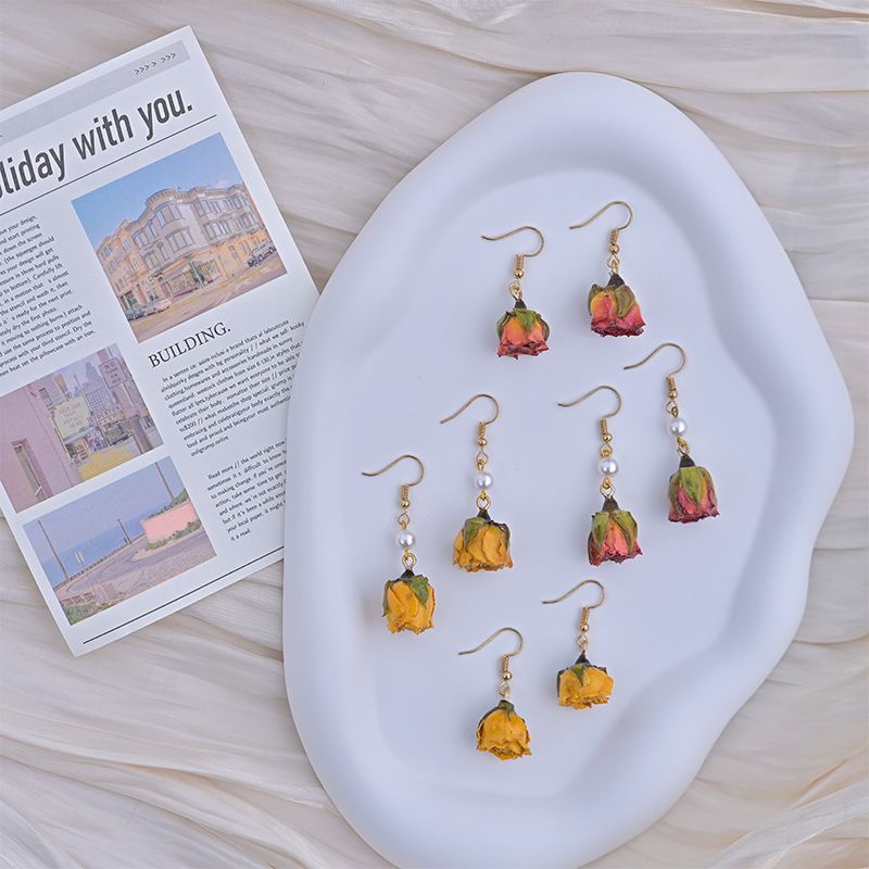 Bông Tai Hình Hoa Hồng Phong Cách Cổ Điển Thời Trang Xuân Hè Xinh Xắn Cho Nữ