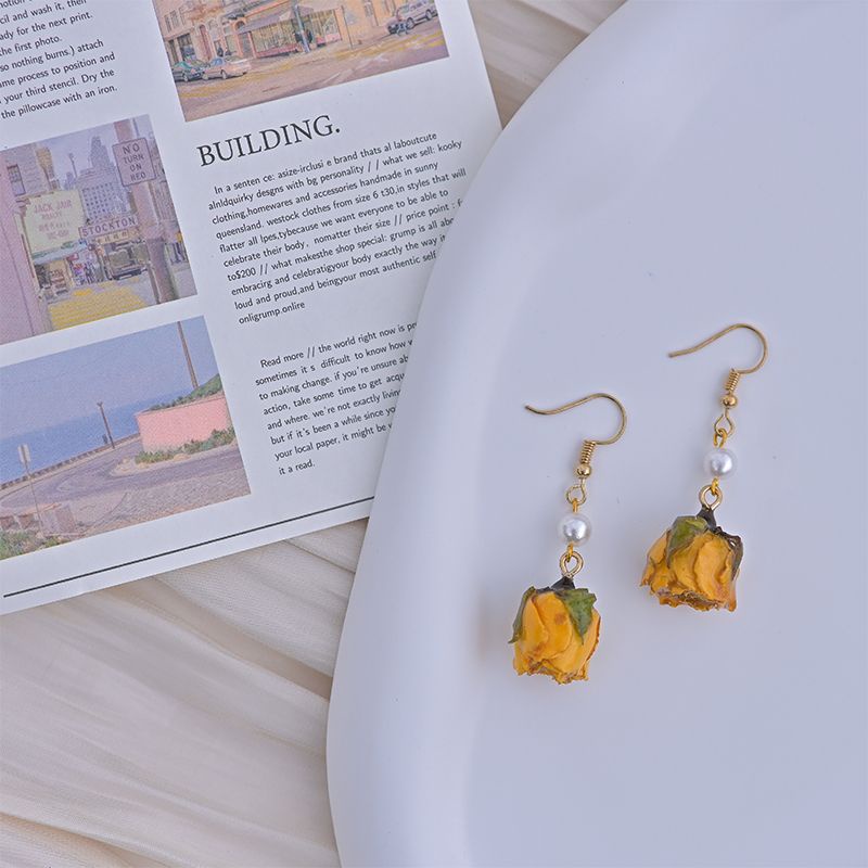 Bông Tai Hình Hoa Hồng Phong Cách Cổ Điển Thời Trang Xuân Hè Xinh Xắn Cho Nữ