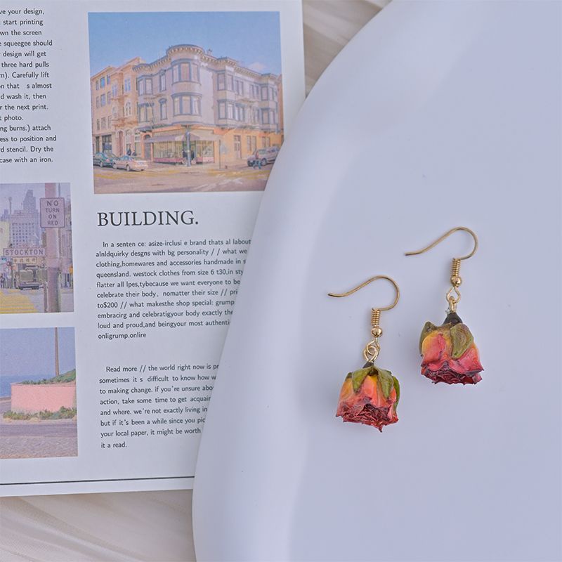 Bông Tai Hình Hoa Hồng Phong Cách Cổ Điển Thời Trang Xuân Hè Xinh Xắn Cho Nữ