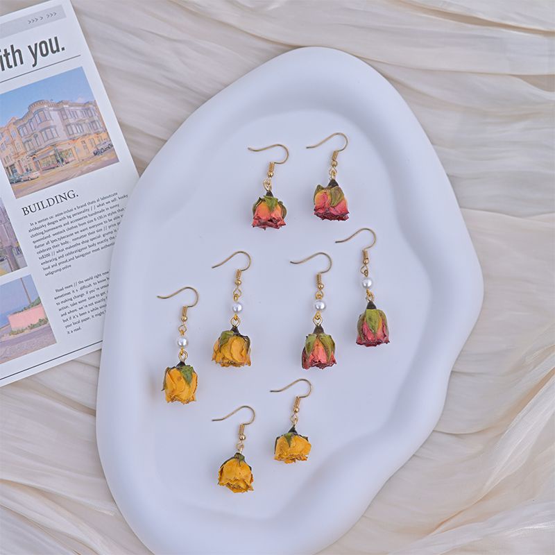 Bông Tai Hình Hoa Hồng Phong Cách Cổ Điển Thời Trang Xuân Hè Xinh Xắn Cho Nữ