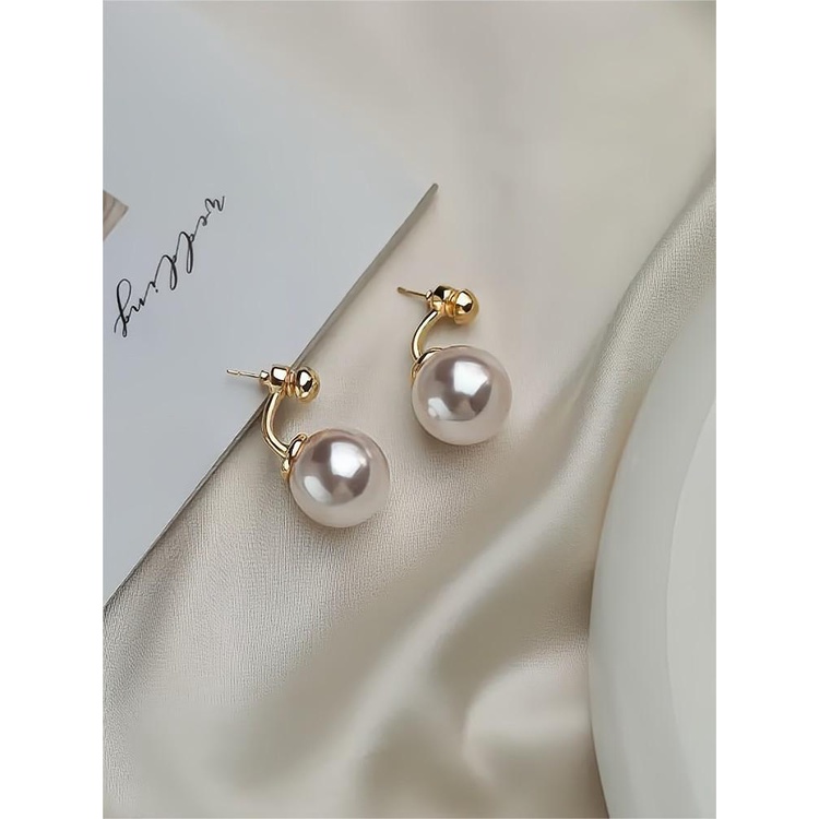 Bông Tai Bạc Hình Hoa Đính Ngọc Trai Sang Trọng Cho Nữ