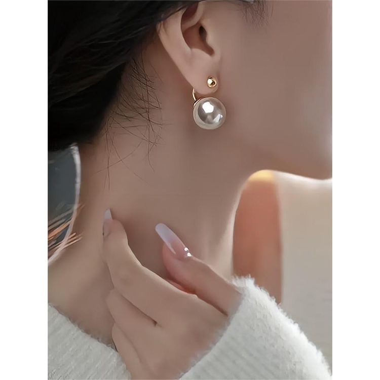 Bông Tai Bạc Hình Hoa Đính Ngọc Trai Sang Trọng Cho Nữ