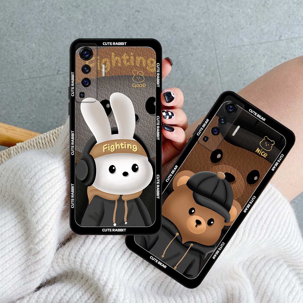 Ốp lưng Vivo X50 4G 5G / X50 Pro hình thỏ trắng vàng 3D, gấu nâu, vũ trụ siêu cấp, rẻ bền đẹp