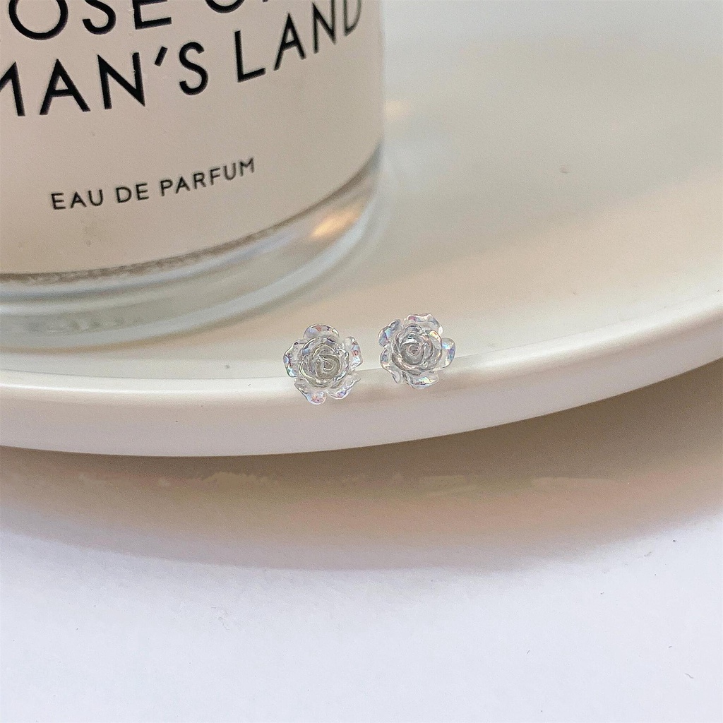 Khuyên Tai Hình Hoa Hồng Trong Suốt Nhẹ Nhàng Sang Trọng