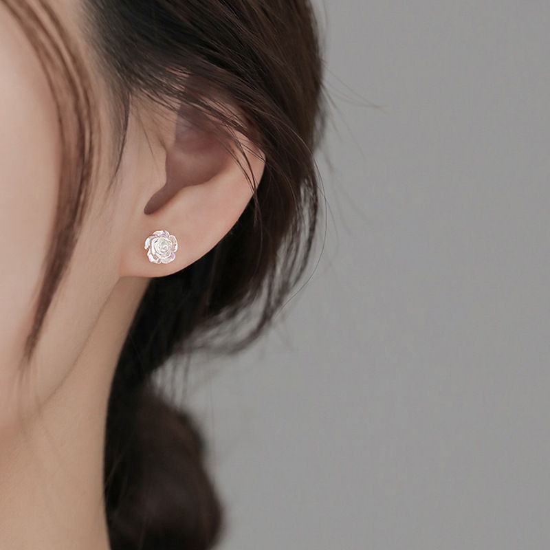 Khuyên Tai Hình Hoa Hồng Trong Suốt Nhẹ Nhàng Sang Trọng