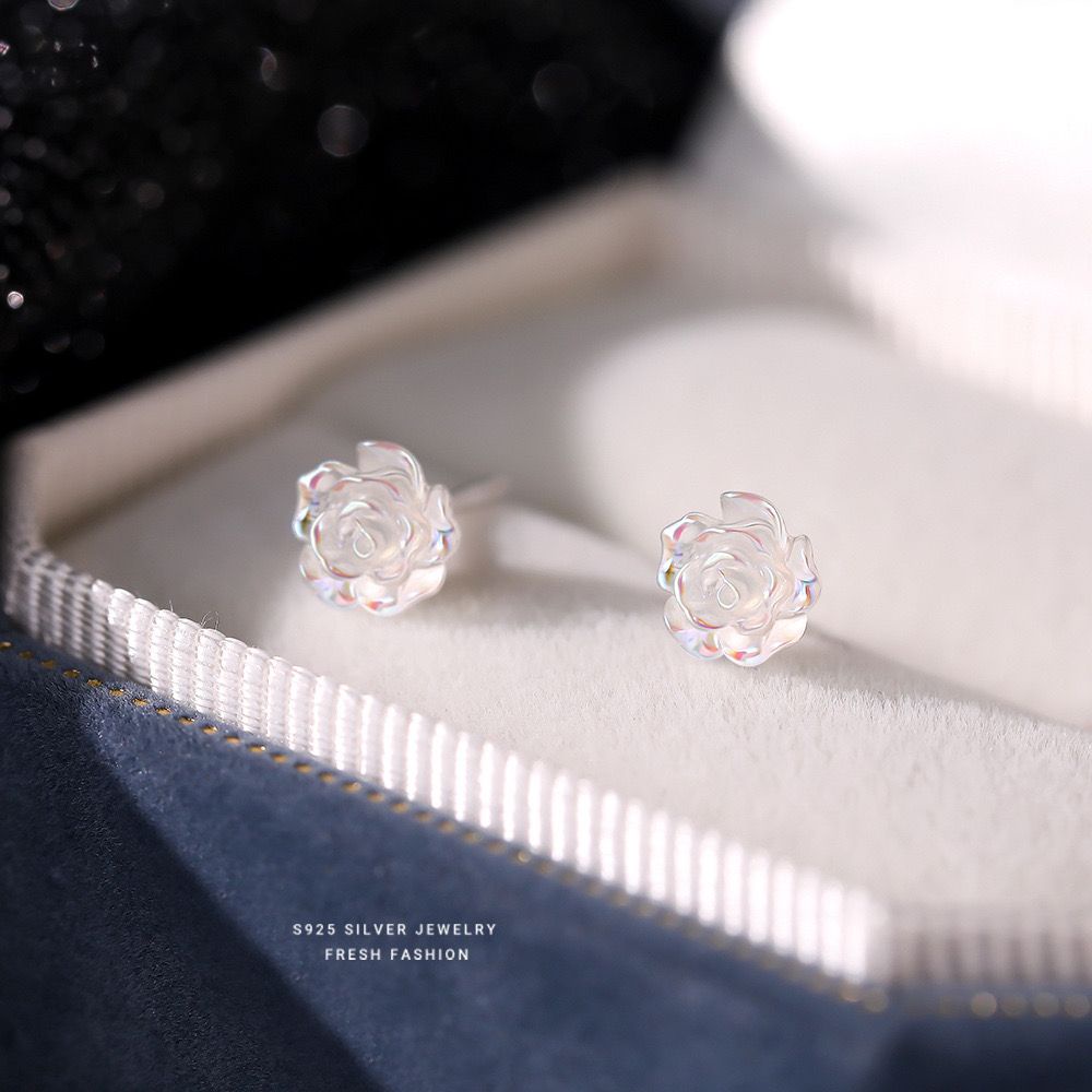 Khuyên Tai Bạc sterling Hình Hoa Hồng Thời Trang Mới 2023 je