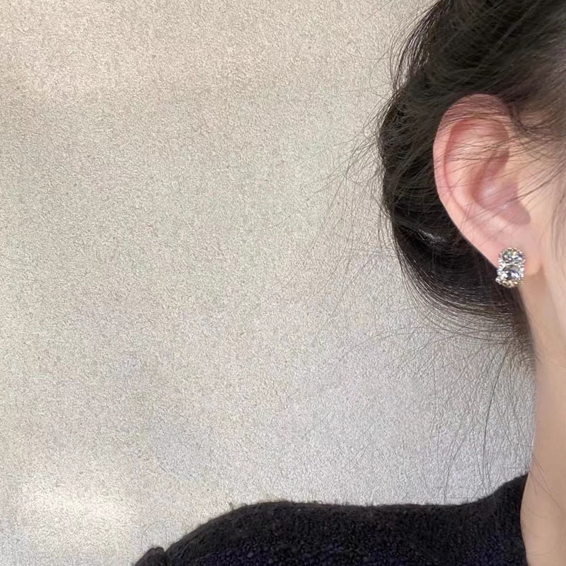 Bông Tai Mạ Bạc 925 2023 Hình Hoa Trà Phối Tua Rua Thời Trang