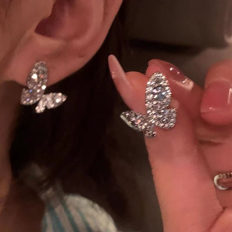 Bông Tai Mạ Bạc 925 2023 Hình Hoa Trà Phối Tua Rua Thời Trang