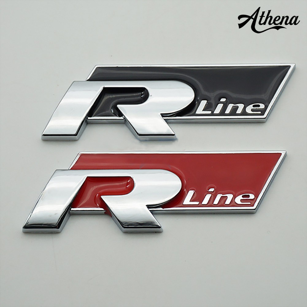 Miếng dán kim loại hình chữ Rline 3d trang trí xe ô tô VW