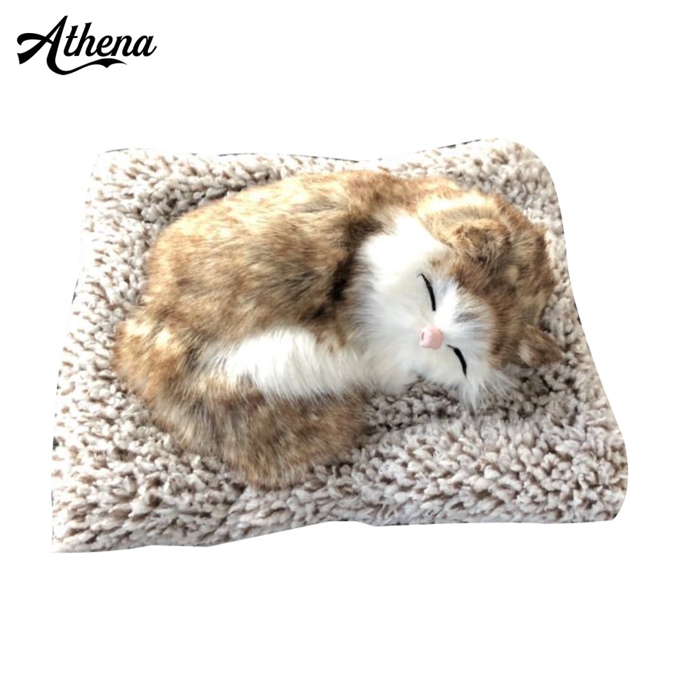 Thú nhồi bông thiết kế hình mèo đang ngủ đáng yêu để trang trí xe hơi