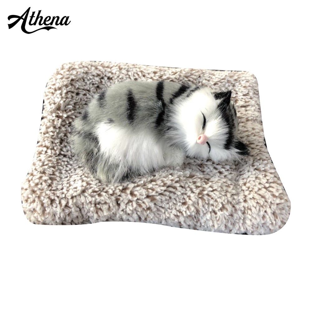 Thú nhồi bông thiết kế hình mèo đang ngủ đáng yêu để trang trí xe hơi