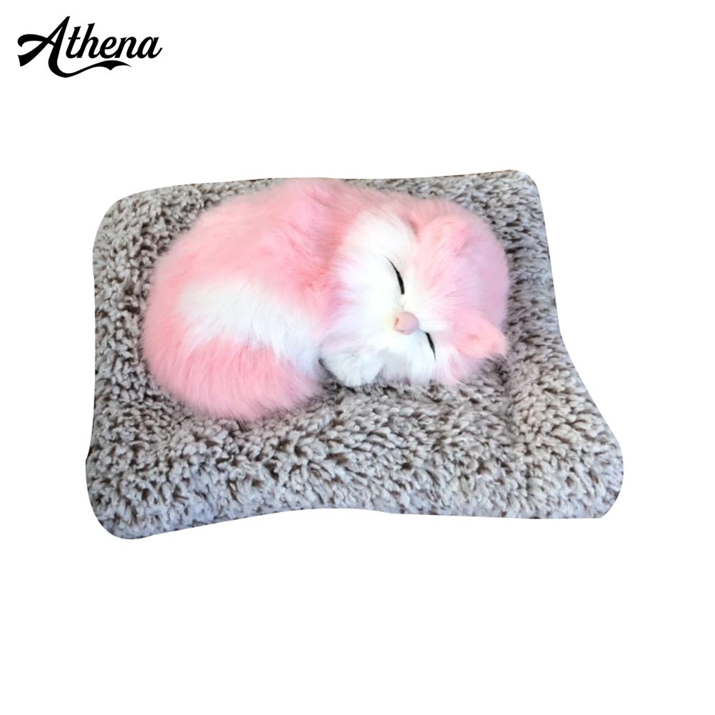 Thú nhồi bông thiết kế hình mèo đang ngủ đáng yêu để trang trí xe hơi